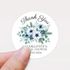 Personalised Winter Blue Bridal Shower Thank You Stickers – Custom Name & Date – Watercolour Floral Favour Labels - Sticksy Prints Australia