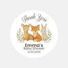 Personalised Woodland Animal Baby Shower Thank You Stickers – Watercolour Fawn Fox Bunny Favour Labels - Sticksy Prints Australia