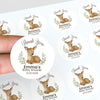 Personalised Woodland Deer Baby Shower Thank You Stickers – Watercolour Fawn Favour Labels - Sticksy Prints Australia
