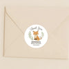 Personalised Woodland Fox Baby Shower Thank You Stickers – Watercolour Forest Favour Labels - Sticksy Prints Australia