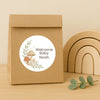 Personalised Woodland Mushroom Welcome Baby Stickers – Watercolour Forest Gender-Neutral Favour Labels