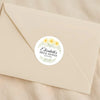 Personalised Yellow Daisy Bridal Shower Stickers – Custom Name & Date – Watercolour Floral Favour Labels - Sticksy Prints Australia