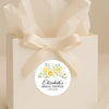 Personalised Yellow Rose Bridal Shower Stickers – Custom Name & Date – Watercolour Floral Favour Labels - Sticksy Prints Australia