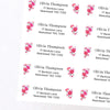 Pink Floral Personalised Address Labels 70 × 25 mm | Classic Flower Return Address Stickers - Sticksy Prints Australia