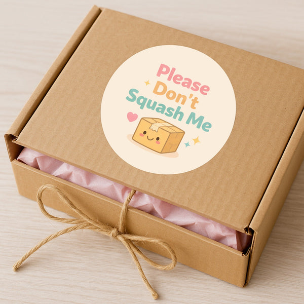 Please Don’t Squash Me Stickers | Cute Do Not Squish Parcel Labels for Small Businesses