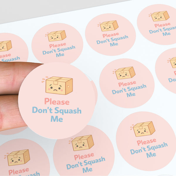 Please Don’t Squash Me Stickers | Cute Fragile Parcel Labels for Small Businesses