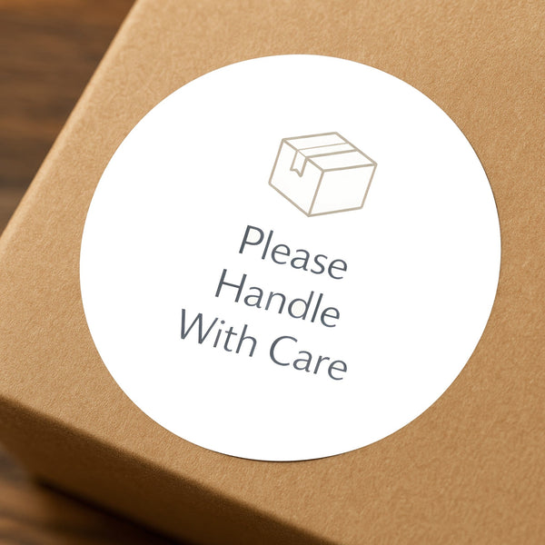 Please Handle With Care Stickers | Minimal Packaging Labels for Fragile & Special Orders