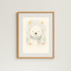 Polar Bear Nursery Wall Art Print | Woodland Animal Watercolour | Digital Download