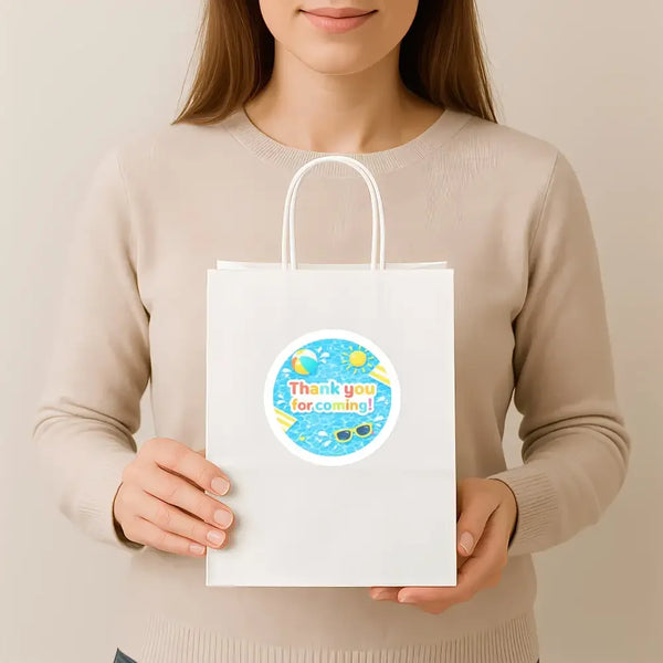 Pool Party Thank You Stickers for Kids | Summer Birthday Party Favour Labels - Sticksy Prints Australia