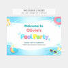 Pool Party Welcome Sign Printable | Editable Canva Template | Kids Pool Party Sign | A3 A4 US Letter - Sticksy Prints Australia