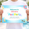 Pool Party Welcome Sign Printable | Editable Canva Template | Kids Pool Party Sign | A3 A4 US Letter - Sticksy Prints Australia