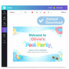 Pool Party Welcome Sign Printable | Editable Canva Template | Kids Pool Party Sign | A3 A4 US Letter - Sticksy Prints Australia