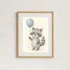 Raccoon Nursery Wall Art Print – Woodland Animal Watercolour (Digital Download)