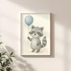 Raccoon Nursery Wall Art Print – Woodland Animal Watercolour (Digital Download)
