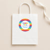 Rainbow Brick Thank You Stickers – Custom Name Kids Birthday Party Favour Labels