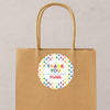 Rainbow Stars Thank You Stickers – Custom Name Kids Birthday Party Favour Labels
