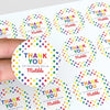 Rainbow Stars Thank You Stickers – Custom Name Kids Birthday Party Favour Labels - Sticksy Prints Australia
