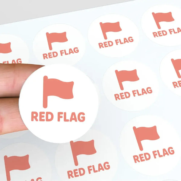 Red Flag Sticker | Dating Sticker for Journals, Planners & Modern Dating Humour Minimal - Sticksy Prints Australia