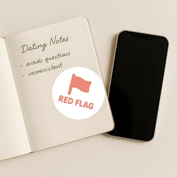 Red Flag Sticker | Dating Sticker for Journals, Planners & Modern Dating Humour Minimal - Sticksy Prints Australia
