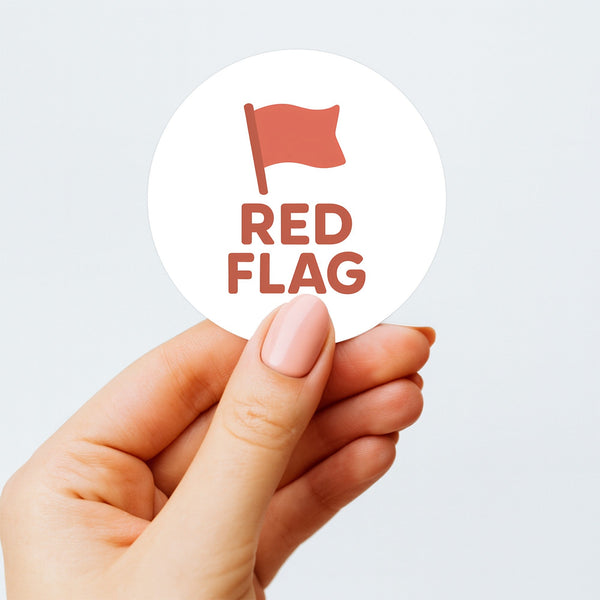 Red Flag Sticker – Funny Dating Sticker for Journals Planners & Gifts