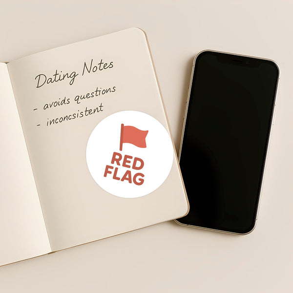 Red Flag Sticker – Funny Dating Sticker for Journals Planners & Gifts