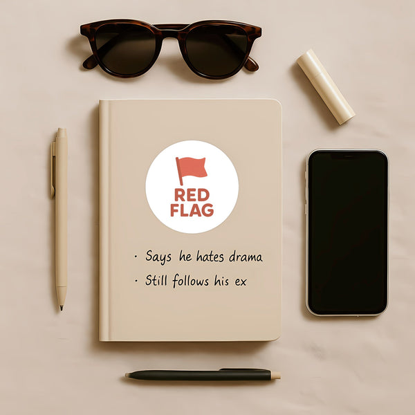 Red Flag Sticker – Funny Dating Sticker for Journals Planners & Gifts