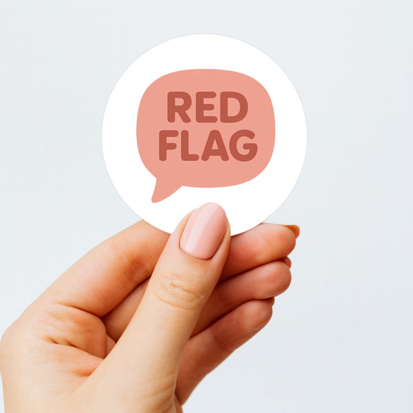 Red Flag Sticker – Funny Dating Sticker for Journals Planners & Modern Dating Humour