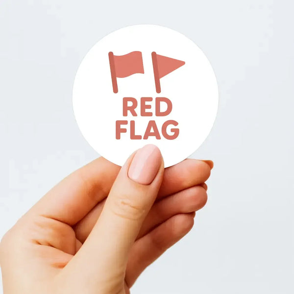 Red Flag Sticker | Funny Dating Sticker for Journals, Planners & Self-Reflection - Sticksy Prints Australia