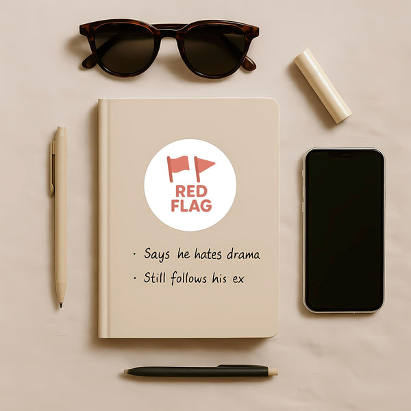 Red Flag Sticker – Funny Dating Sticker for Journals Planners & Modern Dating Humour