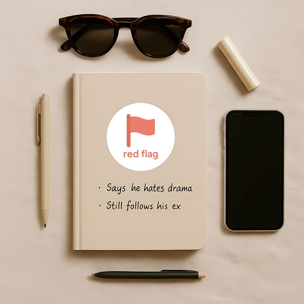 Red Flag Sticker | Minimal Dating Sticker for Journals Planners & Modern Dating Humour