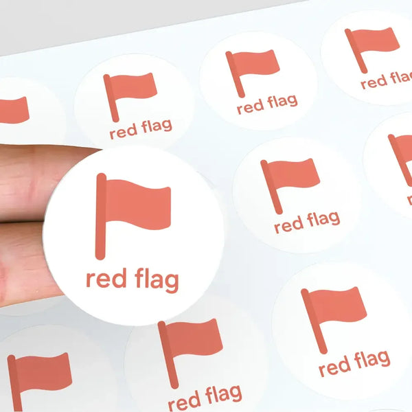 Red Flag Sticker | Minimal Dating Sticker for Journals, Planners & Modern Dating Humour - Sticksy Prints Australia