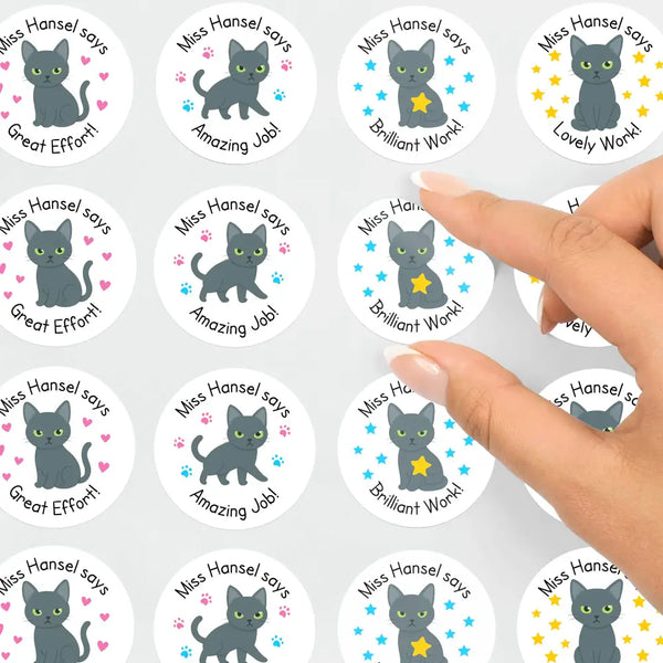 Russian Blue Cat Teacher Reward Stickers – Classroom Motivation & Praise