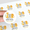 Safari Baby Shower Stickers – Personalised Giraffe Elephant Lion Welcome Baby Labels