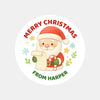 Santa Christmas Stickers – Personalised Name Label - Sticksy Prints Australia