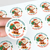 Santa Snowboarding Personalised Christmas Stickers – North Pole Delivery
