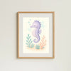Seahorse Nursery Wall Art Print | Ocean Animal Watercolour | Digital Download