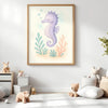 Seahorse Nursery Wall Art Print | Ocean Animal Watercolour | Digital Download