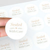 Sealed With Care Stickers | Neutral Packaging Stickers for Small Business | Order Sealing Labels Australia