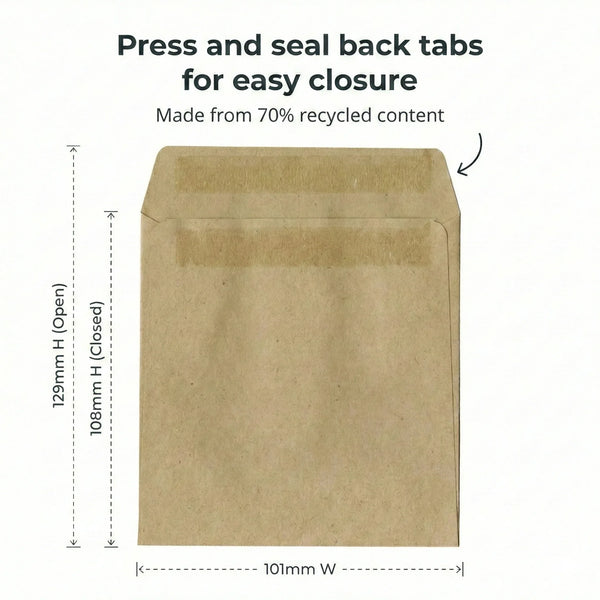 Personalised Wedding Seed Packets Favours | Kraft Press & Seal Envelopes | Names & Date | 70% Recycled - Sticksy Prints Australia