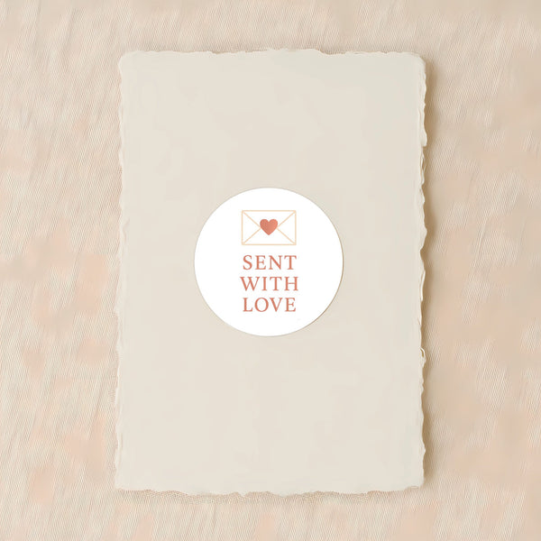 Sent With Love Stickers – Valentine Envelope Seals