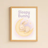 Sleepy Bunny Nursery Wall Art Print – Moon & Stars Baby Room Printable (Digital Download)