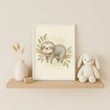Sloth Nursery Wall Art Print – Jungle Animal Watercolour (Digital Download)