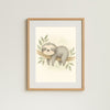 Sloth Nursery Wall Art Print – Jungle Animal Watercolour (Digital Download)