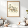 Sloth Nursery Wall Art Print – Jungle Animal Watercolour (Digital Download)