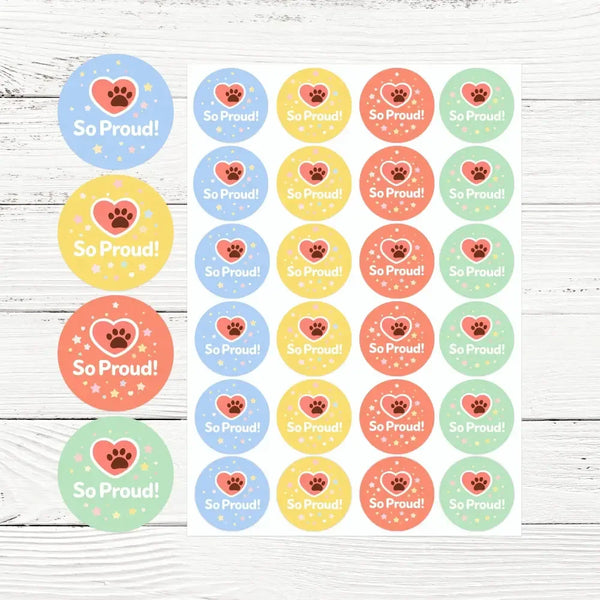 So Proud Pet Training Reward Stickers | Positive Reinforcement Stickers for Dogs & Puppies - Sticksy Prints Australia