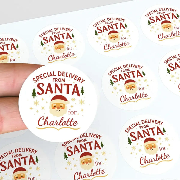 Special Delivery From Santa – Personalised Christmas Stickers - Sticksy Prints Australia