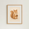 Squirrel Nursery Wall Art Print – Woodland Animal Watercolour (Digital Download)