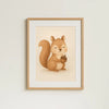 Squirrel Nursery Wall Art Print – Woodland Animal Watercolour (Digital Download)