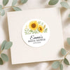Sunflower Bridal Shower Stickers – Personalised Favour Labels – Custom Name & Date