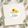 Sunflower Bridal Shower Stickers – Personalised Favour Labels – Custom Name & Date - Sticksy Prints Australia